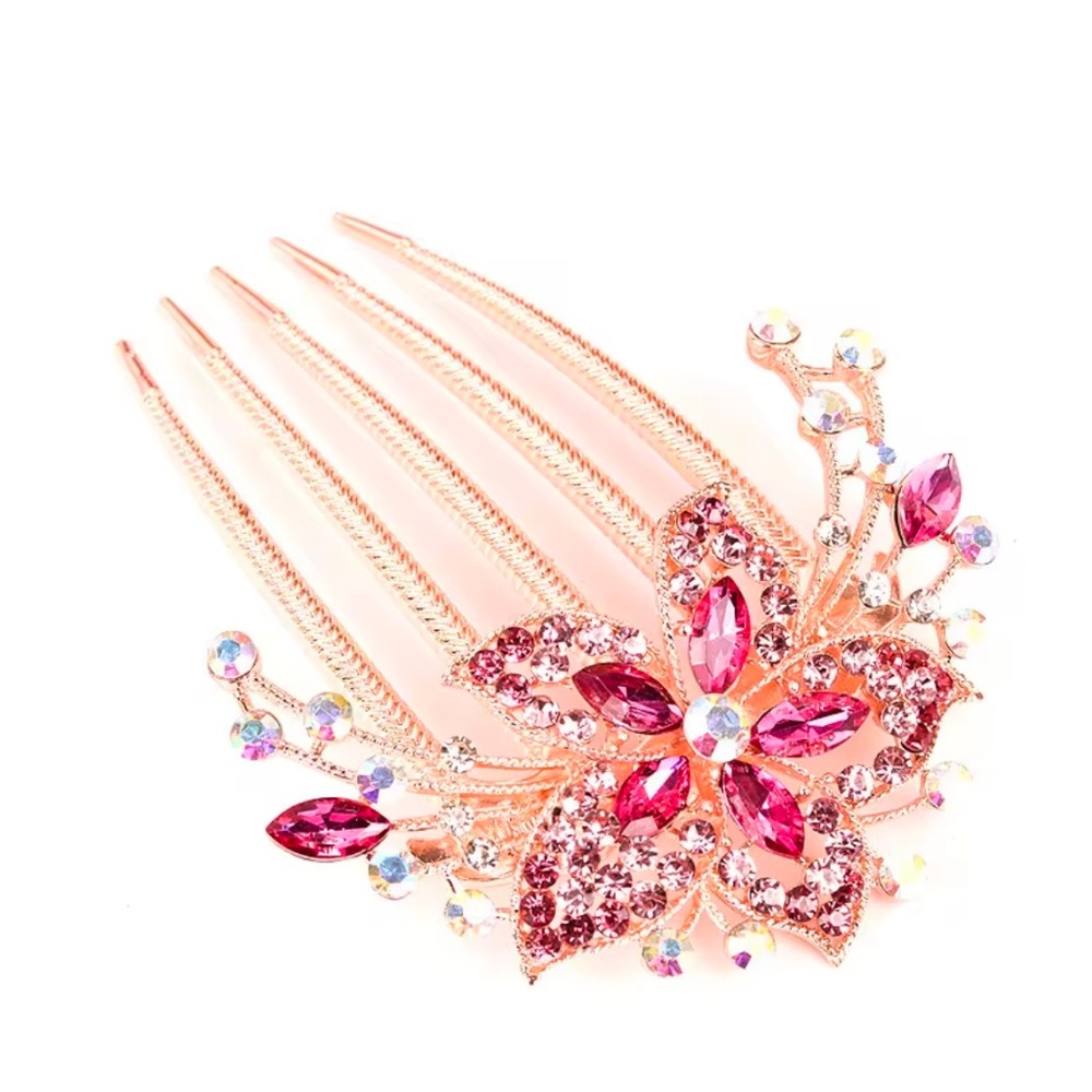 Alloy Diamond Embedded Hair Comb